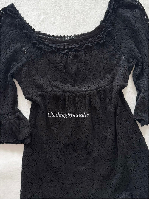 Black Knit Lace Babydoll Size M