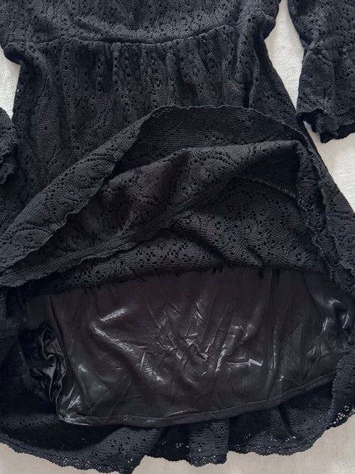 Black Knit Lace Babydoll Size M