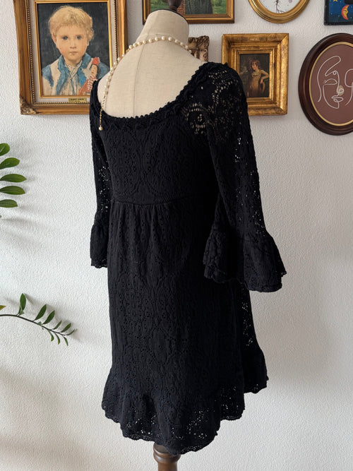 Black Knit Lace Babydoll Size M