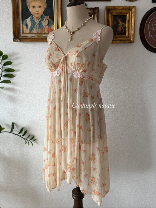 Floral Mesh Sheer Babydoll size M