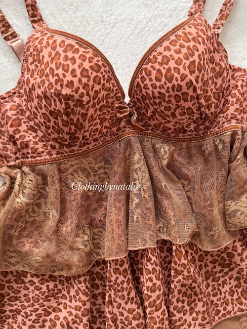 Leopard Brown Bustier Size 75B