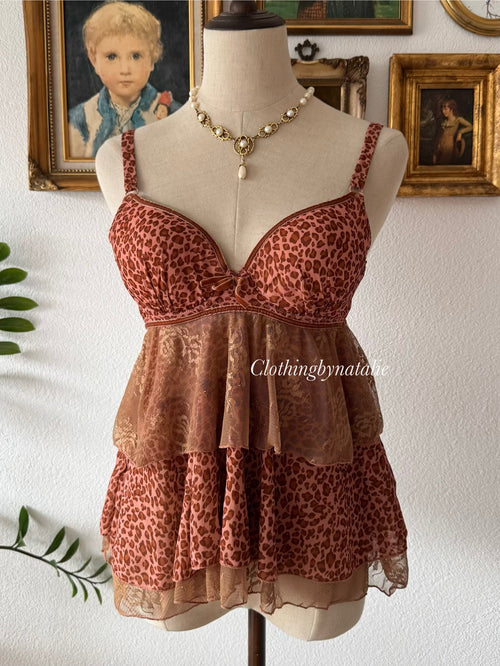 Leopard Brown Bustier Size 75B