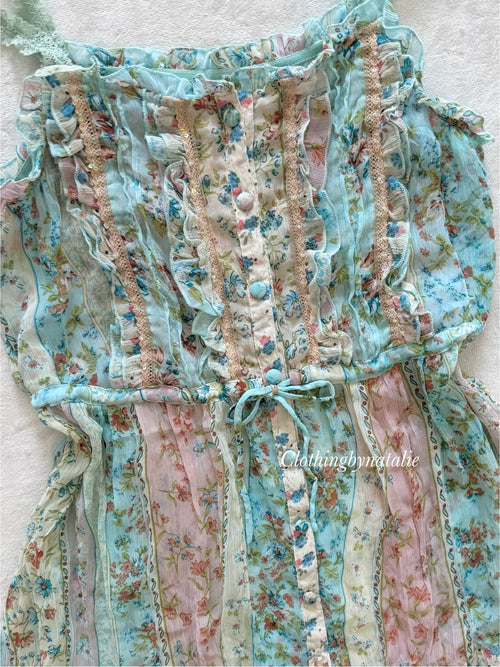 Whimsical Blue Chiffon Babydoll Size M