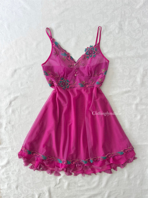Orfla Pink Mesh Babydoll (S/M)