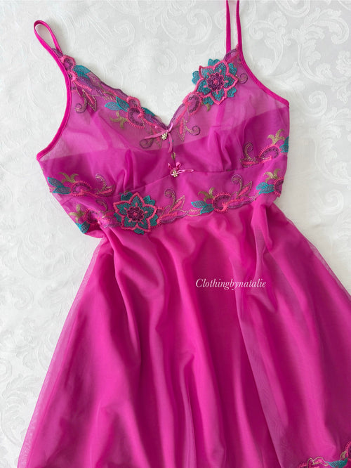 Orfla Pink Mesh Babydoll (S/M)