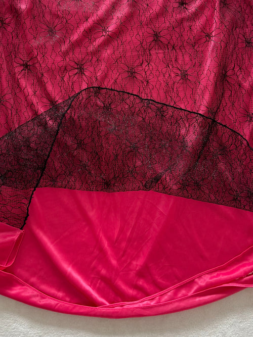 Hot Pink Nylon Lace Slip Size S
