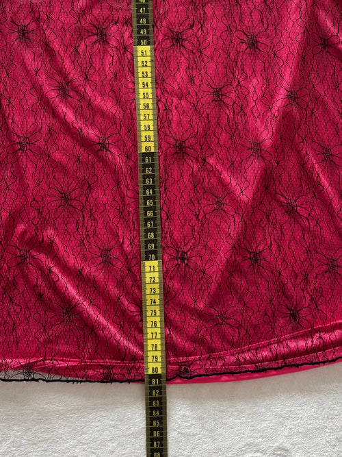 Hot Pink Nylon Lace Slip Size S