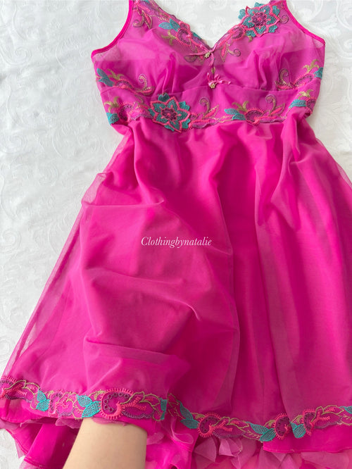 Orfla Pink Mesh Babydoll (S/M)