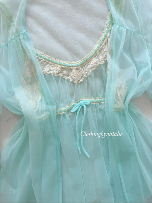 Frederick’s of Hollywood Blue Nylon Set Size M