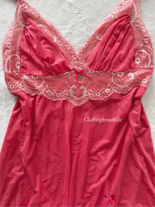 Coquette Pink Mesh Babydoll Size M