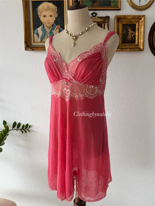 Coquette Pink Mesh Babydoll Size M