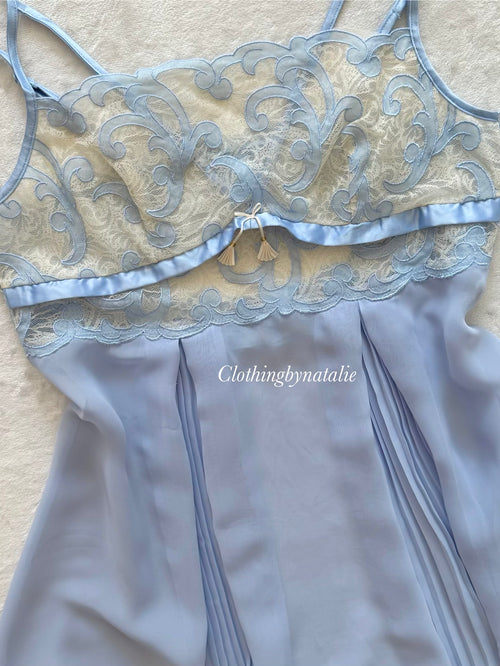 Sheer Blue Chiffon Babydoll Size S