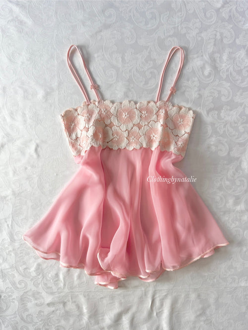 Coquette Pink Chiffon Babydoll (S/M)