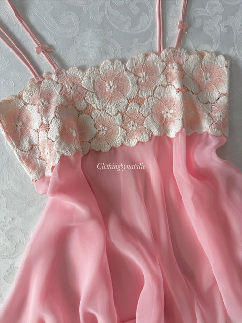 Coquette Pink Chiffon Babydoll (S/M)