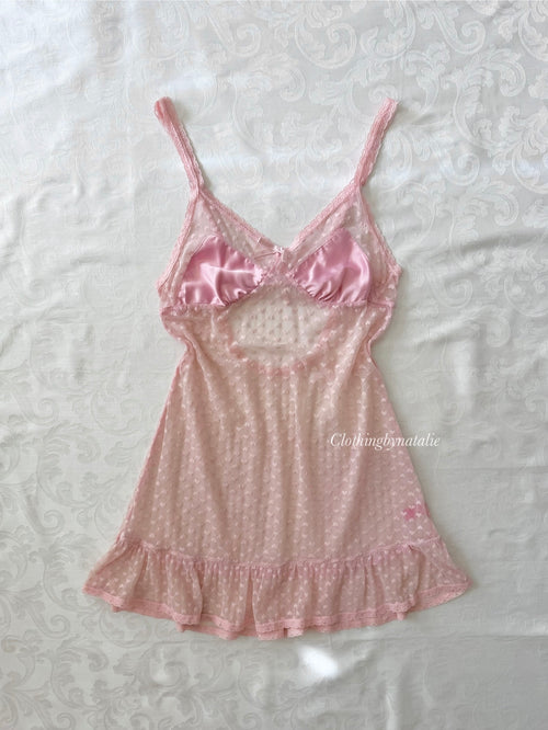 Body Pops Pink Lace Slip Dress (XS)