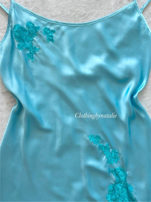 VS Blue Satin Mini Dress Size M