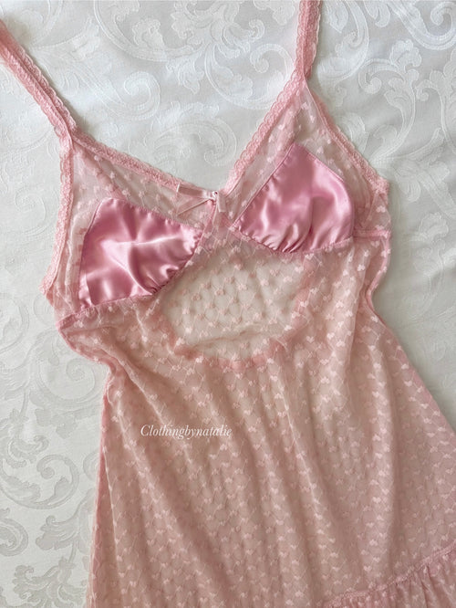 Body Pops Pink Lace Slip Dress (XS)