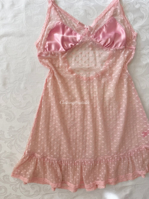 Body Pops Pink Lace Slip Dress (XS)