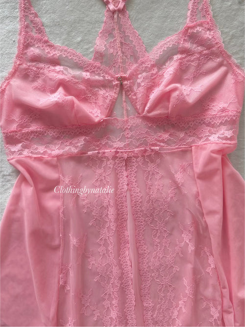 Soft Pink Mesh Babydoll Size S/M