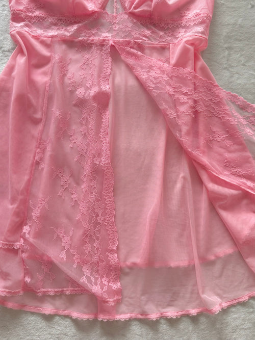 Soft Pink Mesh Babydoll Size S/M