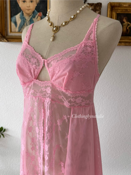 Soft Pink Mesh Babydoll Size S/M