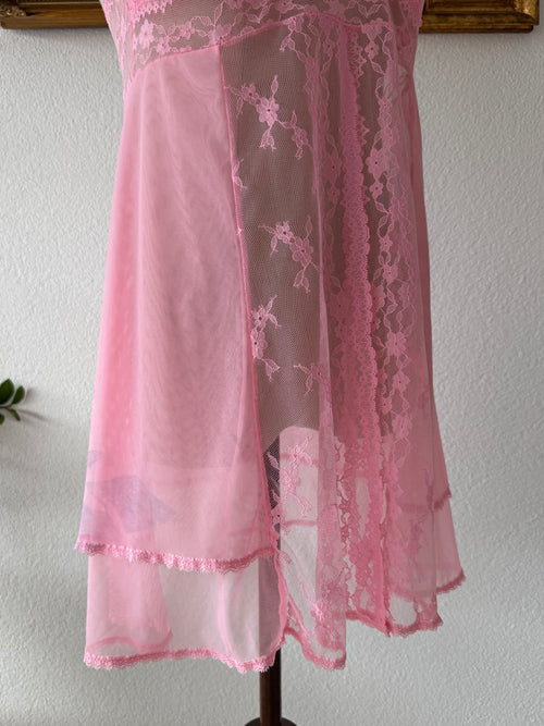 Soft Pink Mesh Babydoll Size S/M