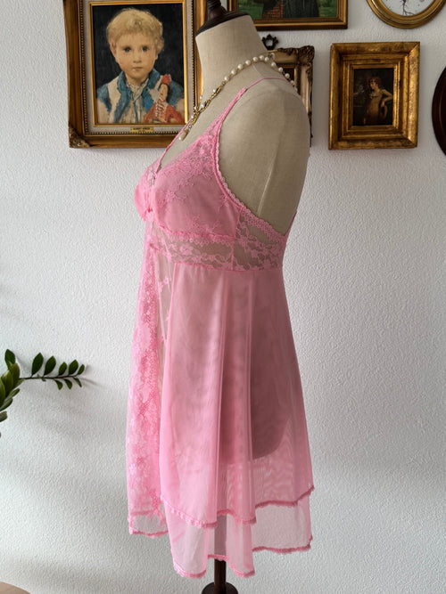 Soft Pink Mesh Babydoll Size S/M