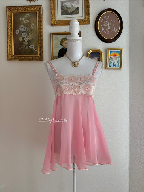 Coquette Pink Chiffon Babydoll (S/M)