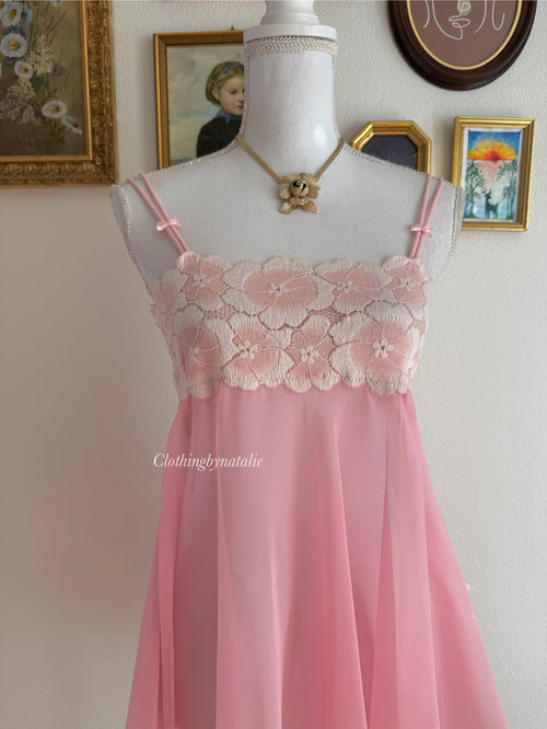 Coquette Pink Chiffon Babydoll (S/M)