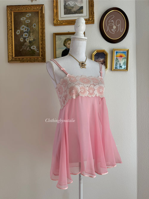 Coquette Pink Chiffon Babydoll (S/M)