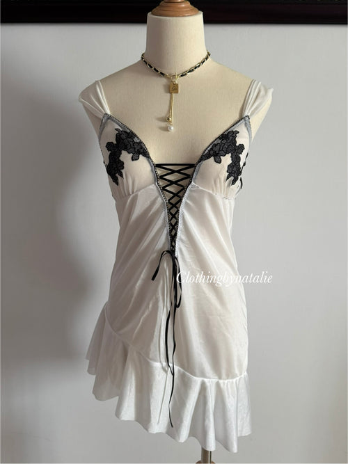 White Nylon Nightgown size S