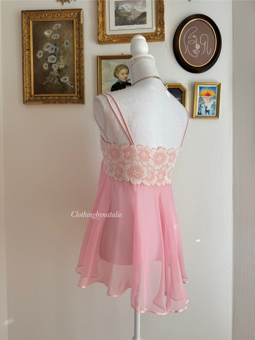Coquette Pink Chiffon Babydoll (S/M)
