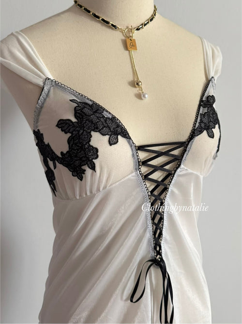 White Nylon Nightgown size S