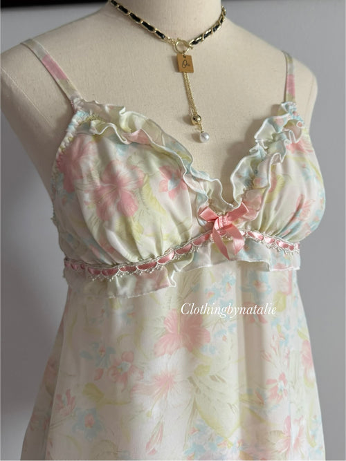 Pink Floral Chiffon Short Set size S