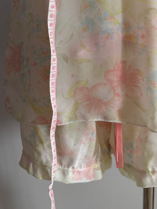Pink Floral Chiffon Short Set size S