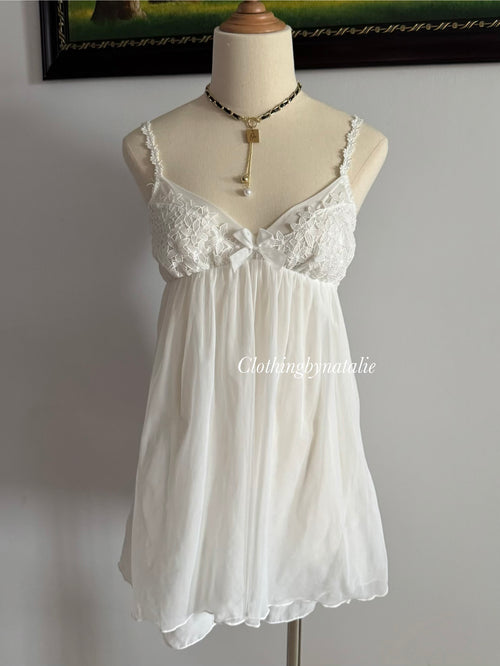 Fairy White Mesh Babydoll size S/small M