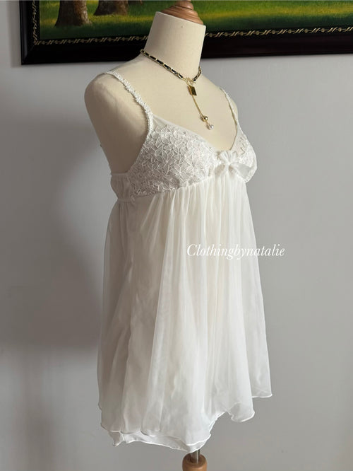 Fairy White Mesh Babydoll size S/small M