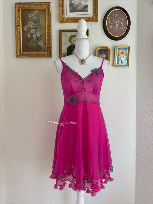 Orfla Pink Mesh Babydoll (S/M)