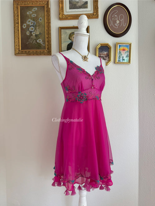 Orfla Pink Mesh Babydoll (S/M)