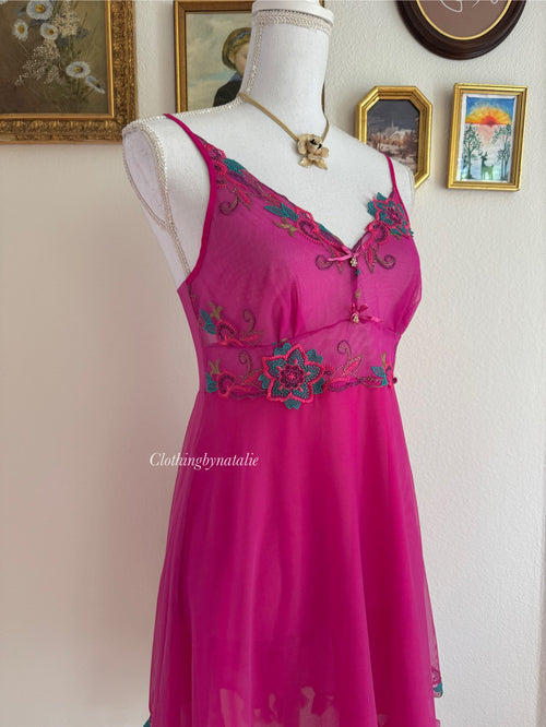 Orfla Pink Mesh Babydoll (S/M)
