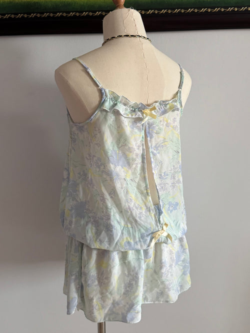 Blue Floral Chiffon Lounge Set size S