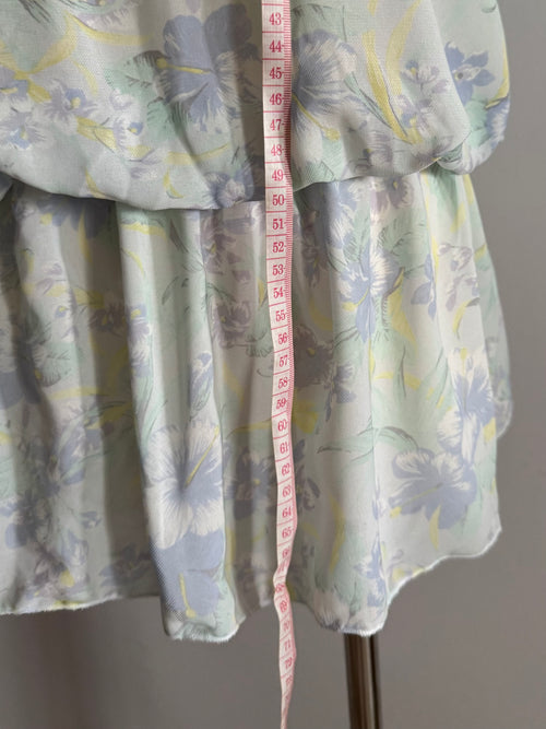 Blue Floral Chiffon Lounge Set size S