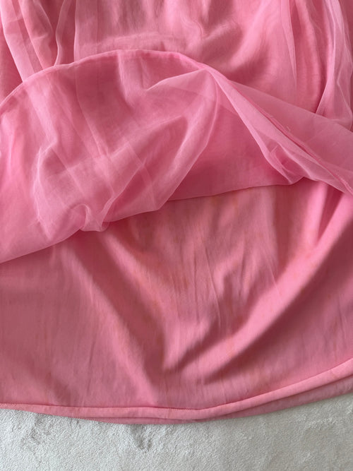 Vintage Pink Chiffon Babydoll (S/M)