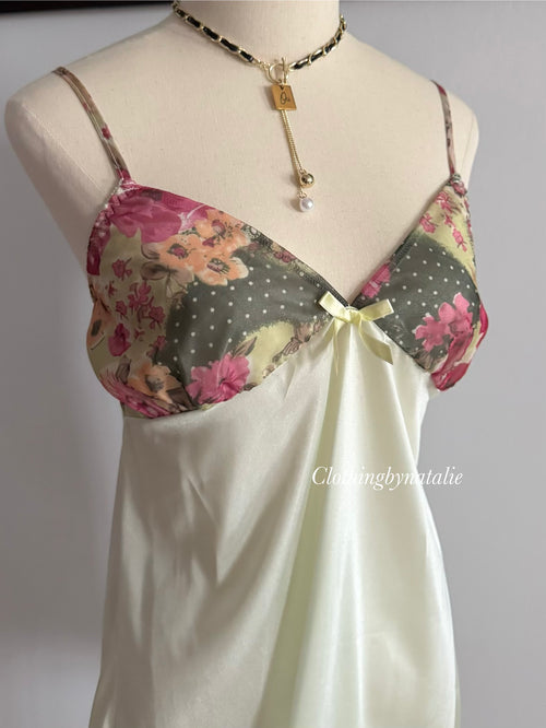 Green Nylon Slip Dress size S/small M