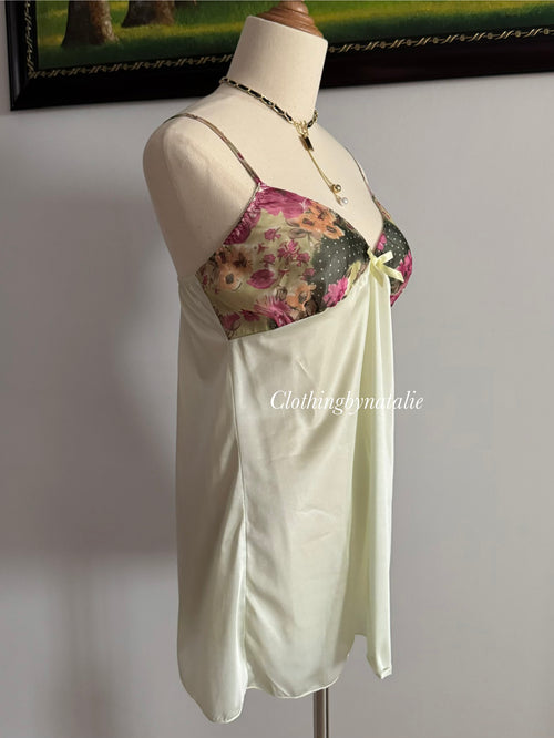 Green Nylon Slip Dress size S/small M