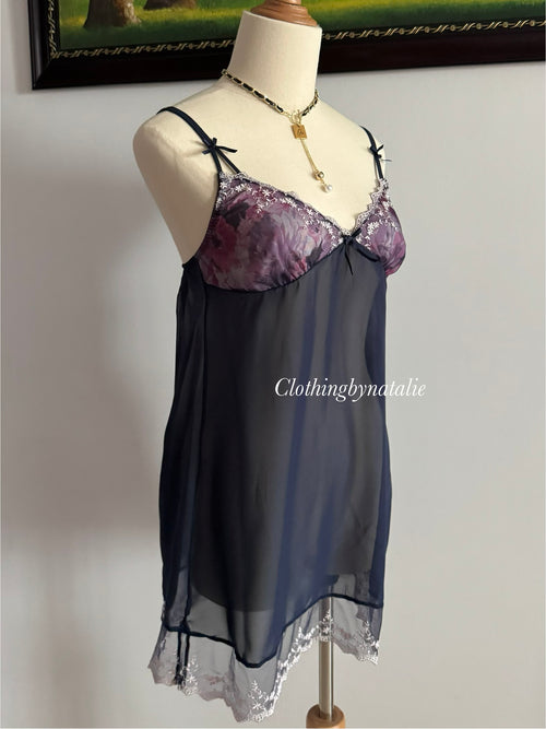 Navy Chiffon Lounge Set size S