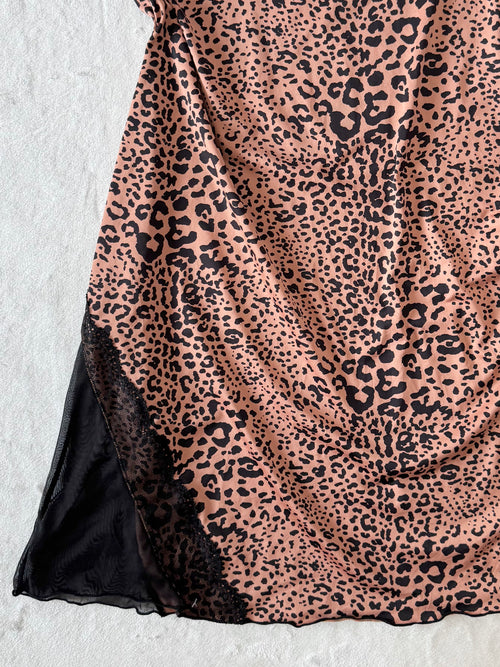 Y2K Leopard Stretchy Slip (S/M)