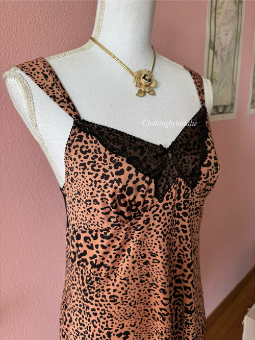 Y2K Leopard Stretchy Slip (S/M)