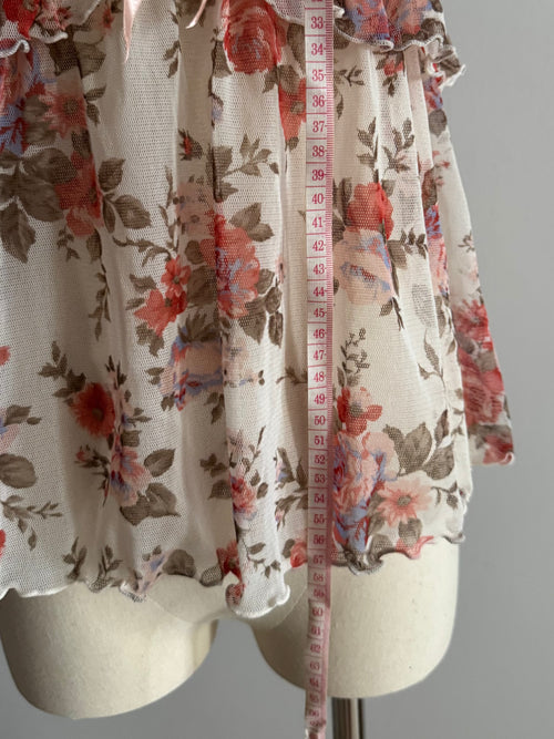 Coquette Floral Mesh Cami Set size S