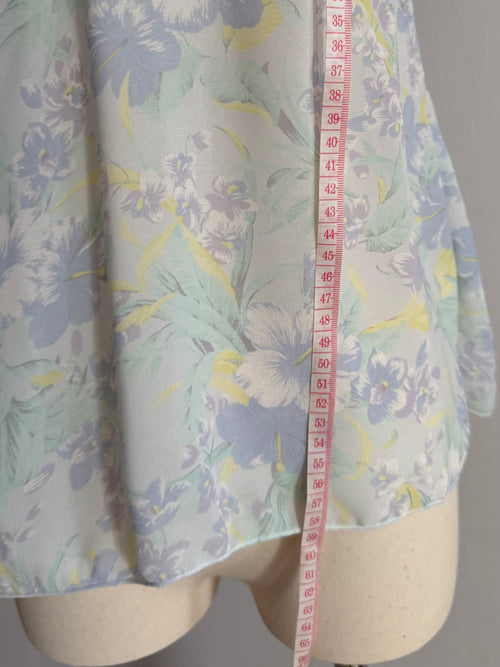 Blue Floral Chiffon Cami size S